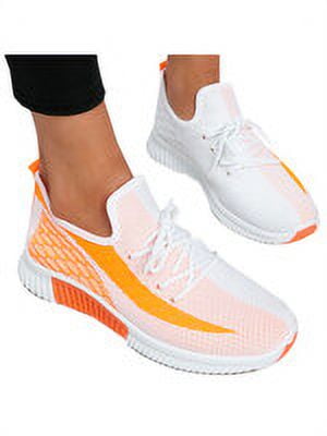 Women Shoes Lace-up Sneakers Breathable Mesh Skin Friendly Lightweight Running Shoe Outdoor Walking Shoes Female Flat Sneaker 36