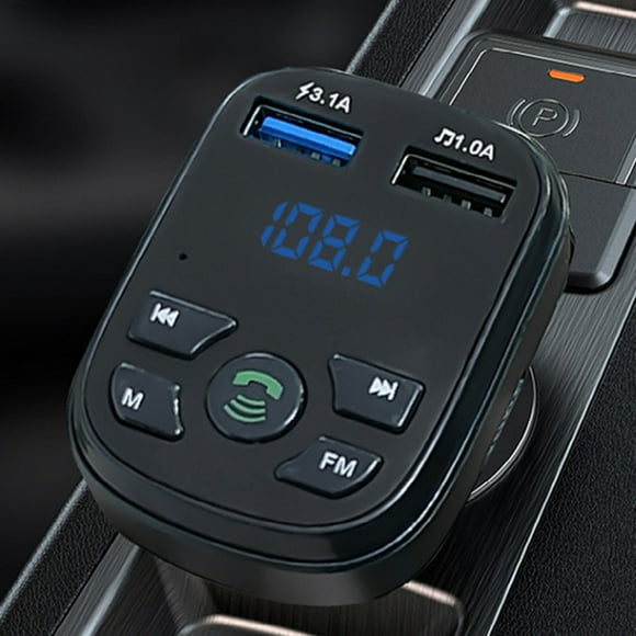 COFEST MP3 Player Can Be Inserted Into USB Flash Drive Memory Card Fast Charging Voltage Monitoring Voice Navigation Vehicle Model Universal In Car Bluetooth Black