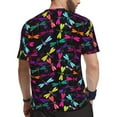 thumbnail image 2 of Wukai Colorful Dragonflies Print Men's Short-Sleeved Mesh T-Shirt,Quick-Dry Short Sleeve Workout T-Shirt-6X-Large, 2 of 8