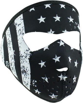 Zan Headgear Full Face Neoprene Mask For Small Faces Black White Flag by Balboa Manufacturing