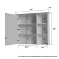 thumbnail image 3 of ANGELES HOME 34"x 30" Wall Mounted Medicine Cabinet with Mirror, 6 Tier Wooden Mirror Cabinet Organizer Spacesaver with Shelves Single Soft-Close Door, Gray, 3 of 6