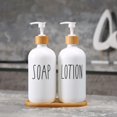 thumbnail image 4 of Soap Dispenser Bathroom Set- Hand and Lotion Soap Dispenser Set for Black Bathroom Decor,16 Oz Hand Soap Dispenser for Bathroom, Bathroom Accessories-White, 4 of 7