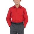 thumbnail image 3 of Boy's Classic Fit Long Sleeve Casual Button Down Toddler Kids Dress Shirt (Red, 7), 3 of 3