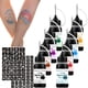 thumbnail image 1 of Set de tinta temporal para tatuajes NewCraft, 8 colores, con 102 plantillas, 1 of 8