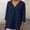 Navy plus size v neck tops a1, variant on Women Plus Size V Neck 3/4 Sleeve Tops Fall Winter Casual Loose Boho Pullover Blouses Solid Tunic Tunic Blouses for Work Daily Wear, Light Blue 2XL
