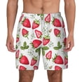 thumbnail image 3 of Uemuo Strawberry1 Pattern Mens Swim Trunks Quick Dry Board Shorts with Mesh Lining, Stretch Beach Shorts Quick Dry No-Chafing Board Shorts-Large, 3 of 9