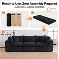 thumbnail image 7 of 3 Seater Cloud Couch, No Assembly Required Modular Boneless Sofa, Comfy Deep Seat Sectional Sofa for Living Room, Bedroom, Apartment, 7 of 7