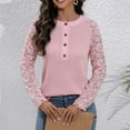 thumbnail image 6 of Giftesty Womens Shirts Clearance Women's Long Sleeve Summer Round Neck Sexy Casual Tops Regular Blouse Button Tops, 6 of 6