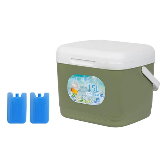 Nevera portátil de 15 l resistente a fugas para hombres y mujeres, ideal para bebidas frías y calientes, fiestas Verde