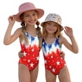 thumbnail image 2 of Swimsuit for Child Girls Size 7-8 One Piece Swimsuit Summer Patriotic American Flag Stars Striped Bikini Sets Swim Sleeveless Beach Vacation Freedom Cute Girls Bathing Suit Red 2-3 Years, 2 of 6