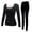 Black, variant on Thermal Sets for Women Plus Size Thermal Underwear for Women Cold Weather Set Womens Sleepwear Plus Size Brushed Long Underwear Set