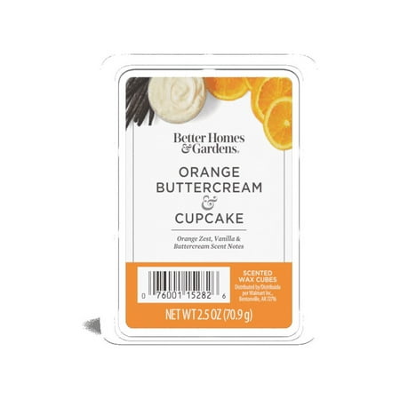 Orange Buttercream Cupcake Scented Wax Melts, Better Homes & Gardens, 2.5 oz (1-Pack)