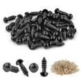 thumbnail image 1 of Ojos de seguridad para muñeca, globo ocular de plástico negro de 50/100 piezas, 5-20mm, accesorios para juguetes, Kit de manualidades, Ojos de animales, decoración de muñecas, 1 of 4