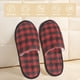 thumbnail image 2 of Balery Red Black Plaid Pantuflas de Casa de Felpa Silenciosas con Diseño Estampado, Zapatillas Cómodas Antideslizantes de Algodón para Interior-Medium, 2 of 8