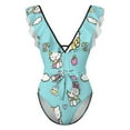 thumbnail image 4 of Hello Kitty Women's One Piece Swimsuit Tummy Control V Neck Bathing Suits, 4 of 6