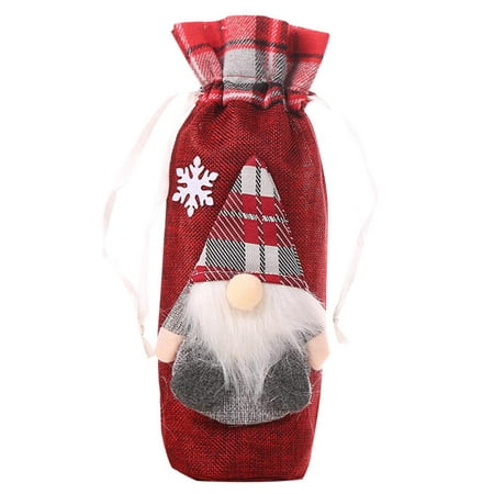 Jasmine Cartoon Old Man Christmas Red Wine Bottle Cover Knitted Bag ...