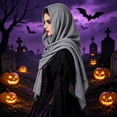 thumbnail image 2 of Renaissance Halloween Shawl For Women, Hooded Cowl Scarf Accessories, Medieval Vintage Festivals Wrap Cape, 2 of 7