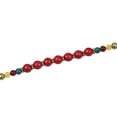 thumbnail image 3 of Tribal Inspired Round Reconstructed Red Coral & Brass Beads Toggle Bracelet, 3 of 3