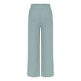 thumbnail image 4 of CHWGFWL Trousers Pants for Women Women's Spring/Summer Solid Color Washed Wrinkle Plus Large Elastic Waist Casual Pants Sports Pants Womens Work Pants High Waisted Pants for Women (Blue3,M), 4 of 6