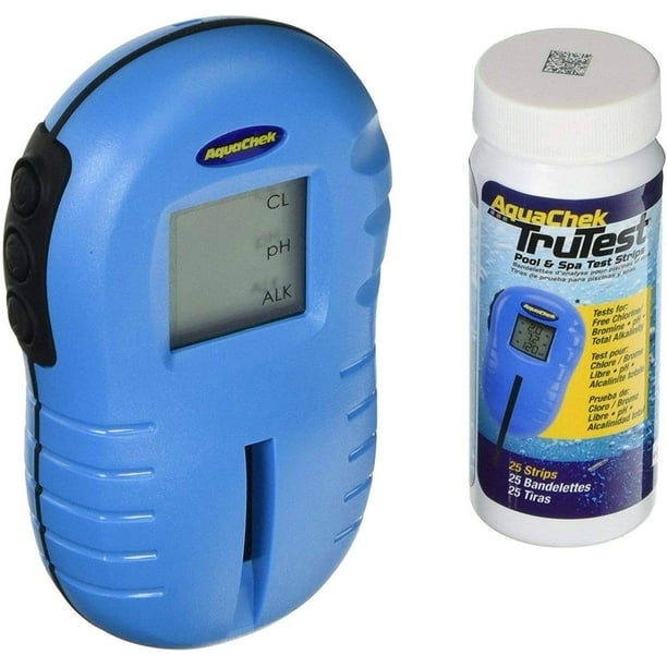 AquaChek TruTest Strips 25 Pack + Digital Swimming Pool Chemical Test
