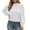 White, variant on Long Sleeve High Neck Solid Color Pleated Casual Shirt For Everyday Wear