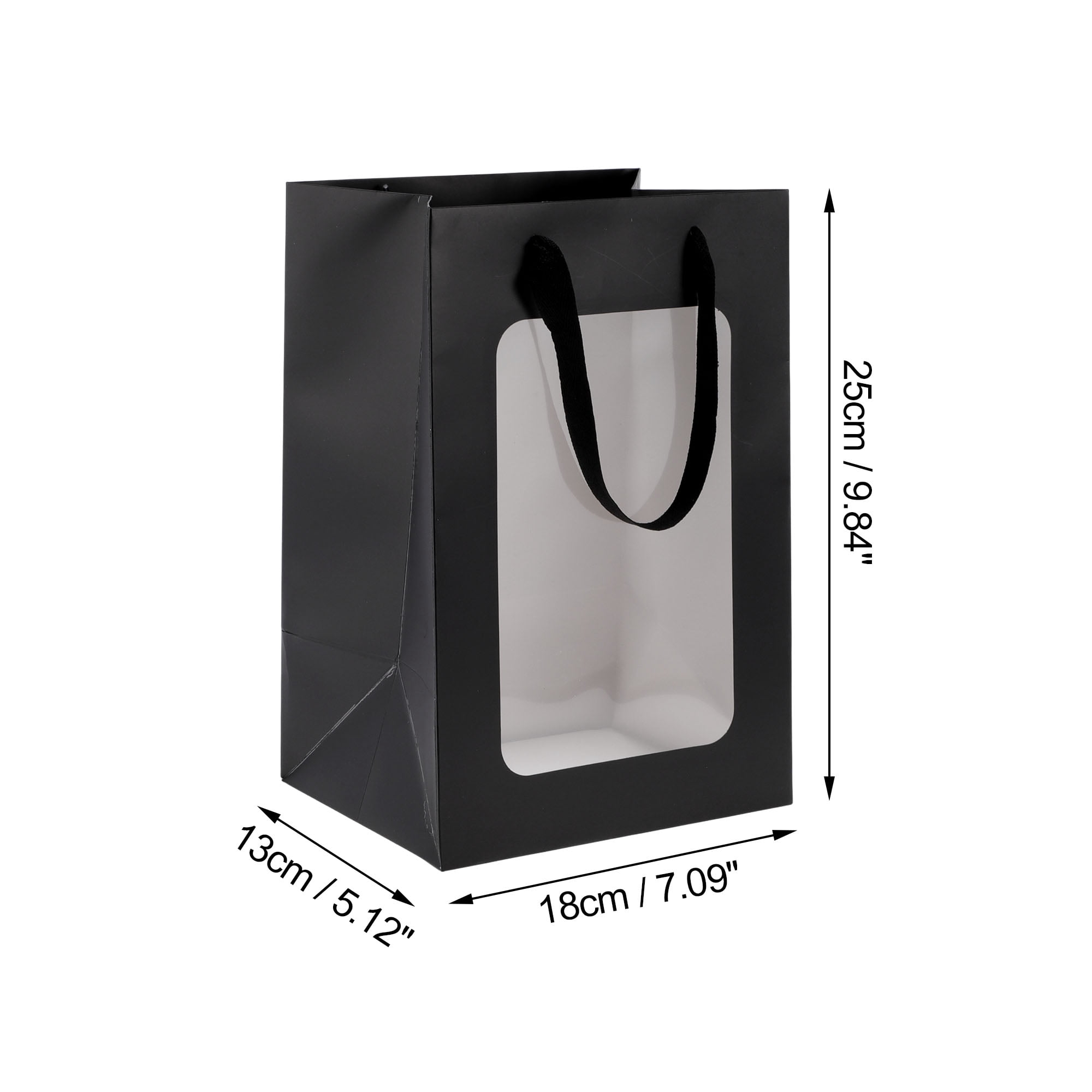 Unique Bargains Handheld Gift Bags for Various Occasions 1 Pc Black Small