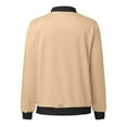 thumbnail image 4 of Women Fashion Floral Print Round Neck Casual Loose Long Sleeve Coat Cardigan Top Netted Cardigan Sweater Button up And Cardigans for Women Tan Sweater Women Cardigan Shaker Zip Front Cardigan Warm, 4 of 4