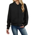 thumbnail image 6 of Towmus Womens Oversized Tunic Tops Jackets Cap Long Sleeve Sweatshirts Zip Up Motorcycle Coats with Pockets, 6 of 6