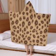 thumbnail image 5 of Leopard Pattern Hooded Bath Towel，50"x30" for Ages 3 To 12 Kids, Quick Dry Lightweight Soft Microfiber Hood Beach Towel Cover Up for Kids, 5 of 7