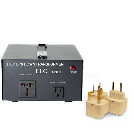 3000 Watt Best International Power Voltage Converter Transformer - Step Up/Down - 110V/220V - With Worldwide UK/US/AU/EU European Plug Adapter - 2