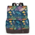 thumbnail image 1 of Easygdp Undersea Animals Mochila de Cuero para Mujeres, Bolso de Hombro, Bolsos de Mano de Moda para Trabajo y Viajes, 1 of 4