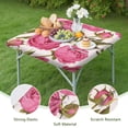 thumbnail image 4 of Square Tablecloth with Elastic Edges 36 * 36 Inch Pioneer Waterproof Red Fresh Wild Peony Flower Table Cover Washable Indoor and Outdoor for Party Kitchen Dinner Banquet Patio Picnic, 4 of 6