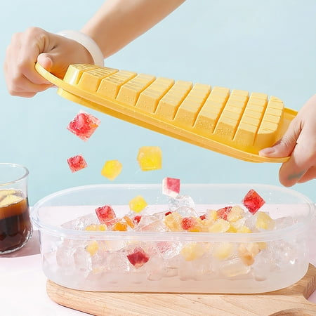 

Yesbay 36 Grids Ice Cube Tray Anti-spill Stackable Plastic Whiskey Cocktail Ice Cube Mold for Home