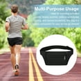 thumbnail image 2 of Unisex Fanny Pack Phone Bag Elastic Adjustable Waist Strap Multi Compartments Zipper Closure Outdoor Jogging Cycling Waist Bag-Black, 2 of 7