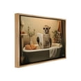 thumbnail image 4 of Stupell Industries Wild Cat in Bathtub Animals & Insects Painting Brown Floater Framed Canvas Art Print Wall Art, 21 x 17, 4 of 10