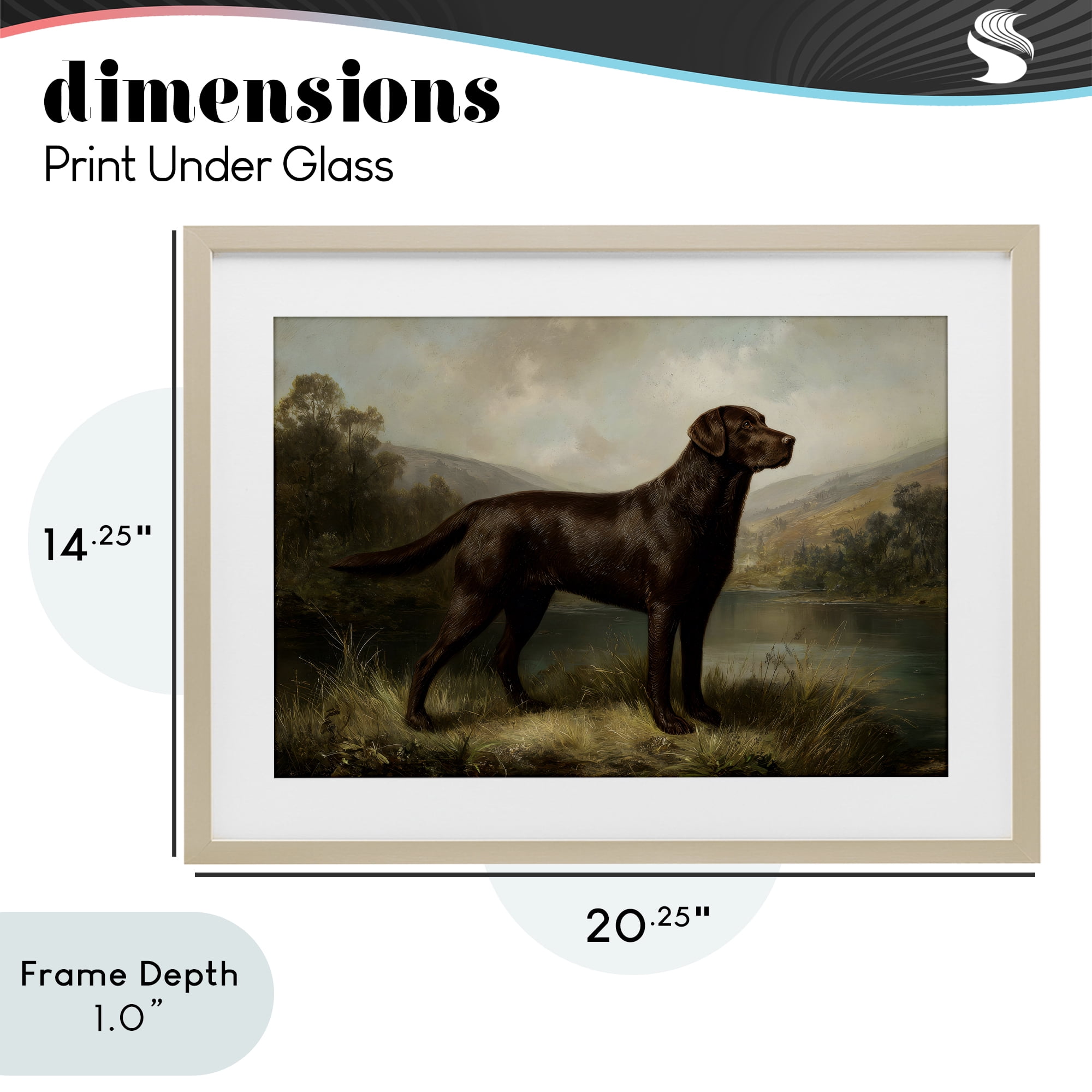 Stupell Industries On Alert Hunting Dog Birch Framed Print Under Glass, design by Petal Prints Design