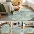 thumbnail image 6 of Vintage Green Round Area Rug 4 FT, Non Slip Indoor Outdoor Rug, Modern Abstract Art Oil Painting Washable Soft Circular Carpet Non-Shedding Floor Mat for Coffee Table Nursery Foyer Balcony, 6 of 9