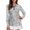 Bunny Garden, variant on Jiueut V Neck Polo Shirt for Women Sporty Exercise Tops Blue Bunny Ear Floral Athletic Tennis Shirts with Long Sleeves Stretch Fabric Sports Polo Tops Zip Up, Size Large