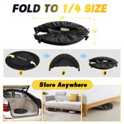 SkyBound Foldable 40inch Fitness Rebounder Trampoline, Quiet Bungees Mini Trampoline with Adjustable Foam Handle, 600lbs Weight Capacity