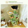 thumbnail image 4 of Pefilos 62" Cat Tree for Indoor Cats, Modern Cat Tree Tower with 2 Spacious Condos, Scratching Pad, 4 Cat Scratching Posts, 2 Top Perches, 2 Pompoms, Green, 4 of 9