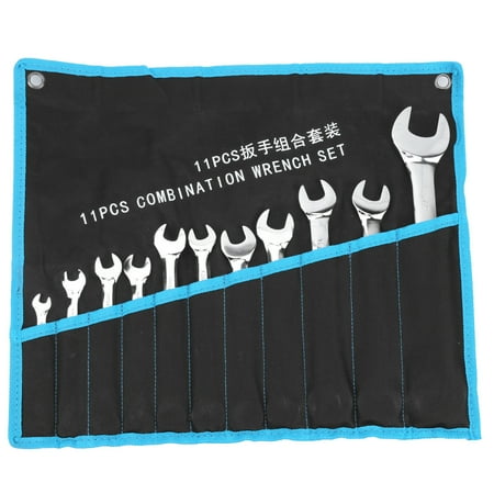 

Henmomu Wrench Set Hand Tools 11Pcs Combination Wrench Set Double‑Ended Open Spanner Steel Hand Tools W/Storage Bag