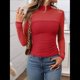thumbnail image 5 of Blusa Sexy de Larga con Cuello Alto para Mujer, de Transparente y Fruncida, Ideal para Salir. Rojo M, 5 of 9