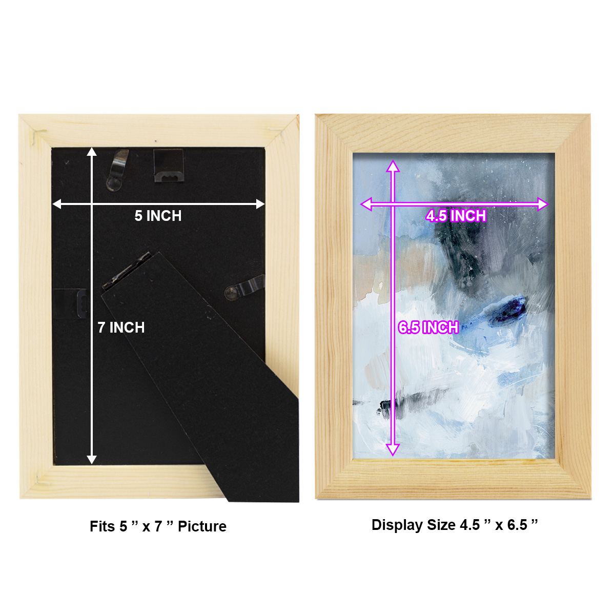 Welle II - Framed Print w/glass - Natural Wood