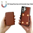 thumbnail image 2 of Dteck for Samsung Galaxy A53 5G Case Detachable Wallet Case with 11-Card Holder,2 in 1 PU Leather Zipper Purse with Wristlet for Women Men,Durable Shockproof Phone Cover for Galaxy A53 5G,Brown, 2 of 6