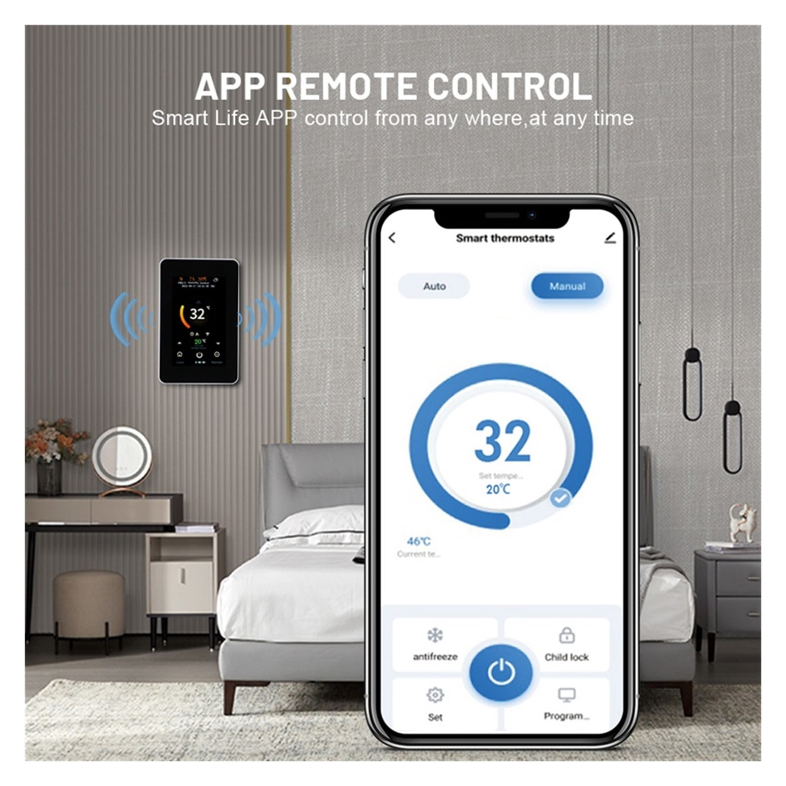 Tuya Smart Thermostat Electric Floor Heating Water Heating Temperature Controller CO2 And Humidity Sensor
