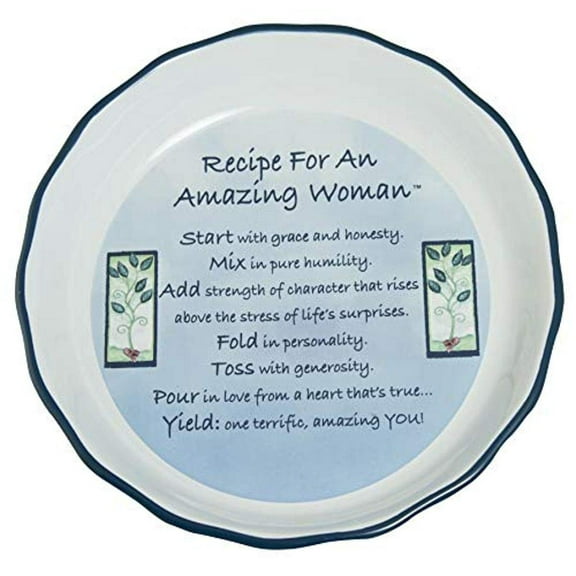Pie Plate-Deep Dish-Amazing Woman-Blue (10-1/2" Diameter)