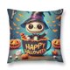 thumbnail image 1 of Funda de almohada de Halloween con diseño divertido y decorativo de felpa corta de 18 x 18 pulgadas, cojín para sofá cama de 18 x 18 pulgadas, 1 of 5