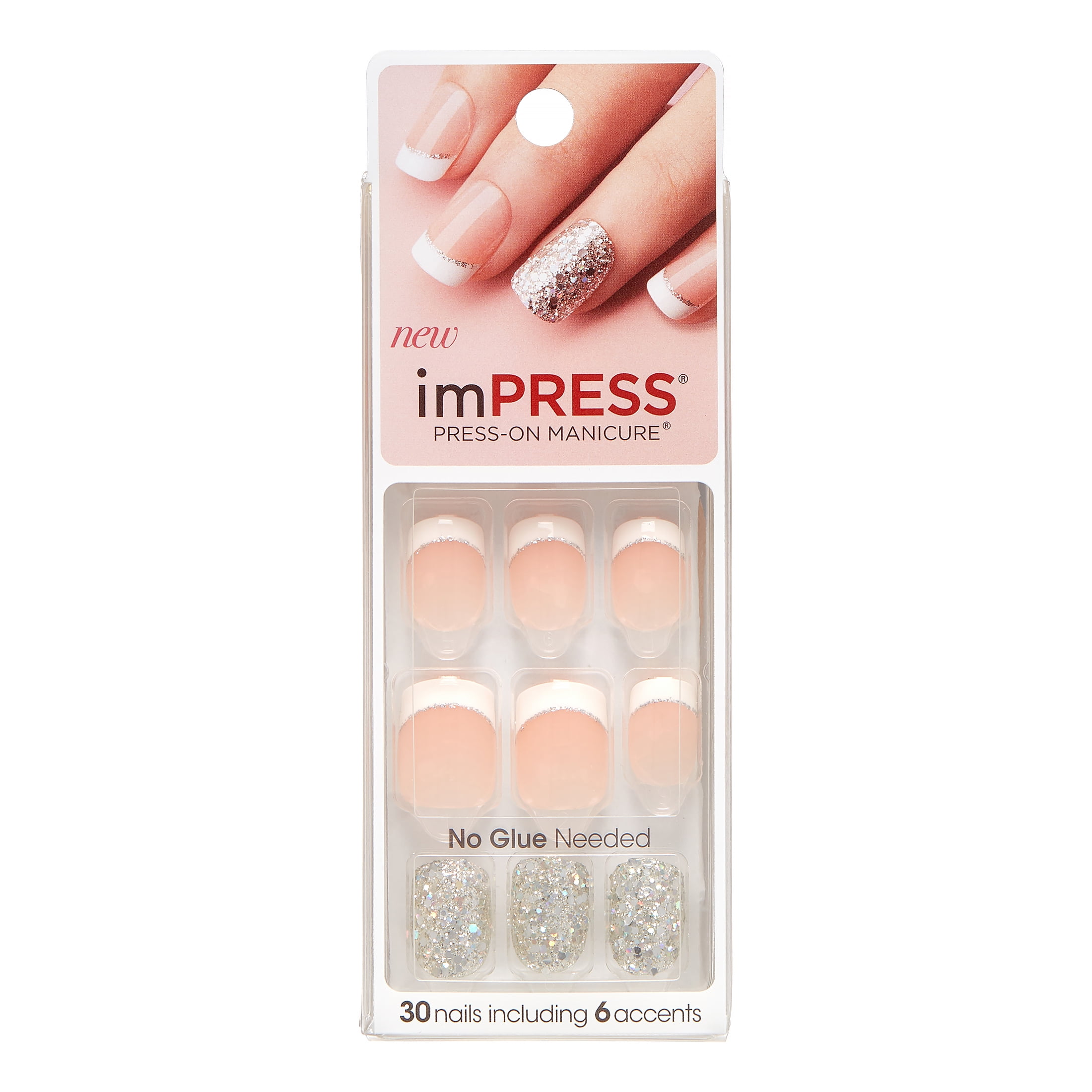Impress Press-on Nails Gel Manicure - French Manicure On Fire - Walmartcom