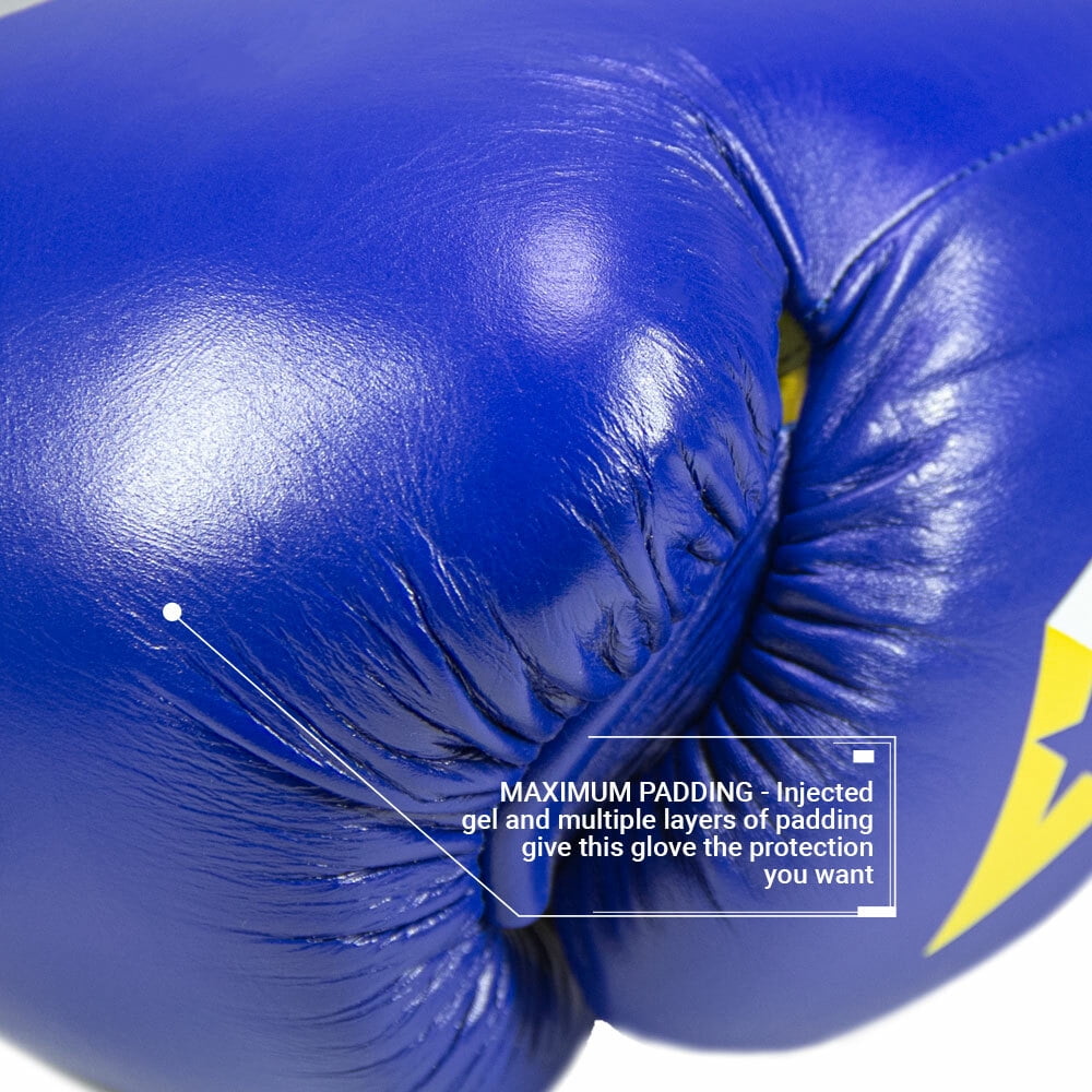 S4 Sentinel Lace Pro Leather Gel Boxing Gloves - Authentic Blue