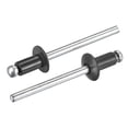thumbnail image 1 of Unique Bargains Rivets Plats Ronds en Aluminium 4mm x 6mm, Noir Lot de 100, 1 of 5